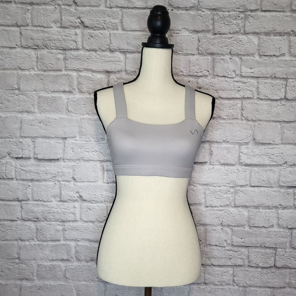 TLF Apparel Diamond 2.0 Sports Bra Crisscross Back Grey Medium Activewear Top - Picture 2 of 8